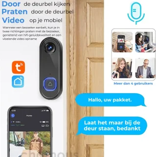Slimme Deurbel met Camera en WiFi Zwart 1 Stuk