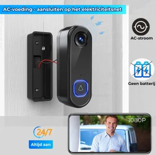 Slimme Deurbel met Camera en WiFi Zwart 1 Stuk