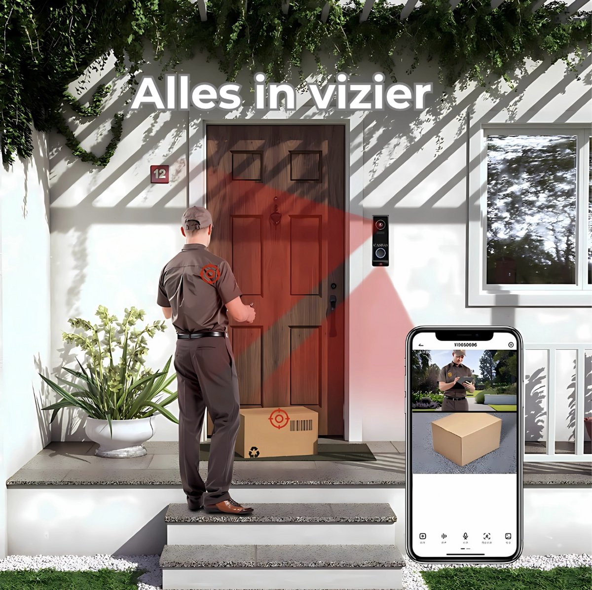 Slimme Deurbel Met Camera - Premium Draadloos Model - Zwart