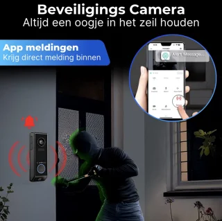 Slimme Deurbel Met Camera - Premium Draadloos Model - Zwart