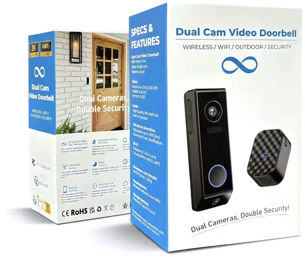 Slimme Deurbel Met Camera - Premium Draadloos Model - Zwart
