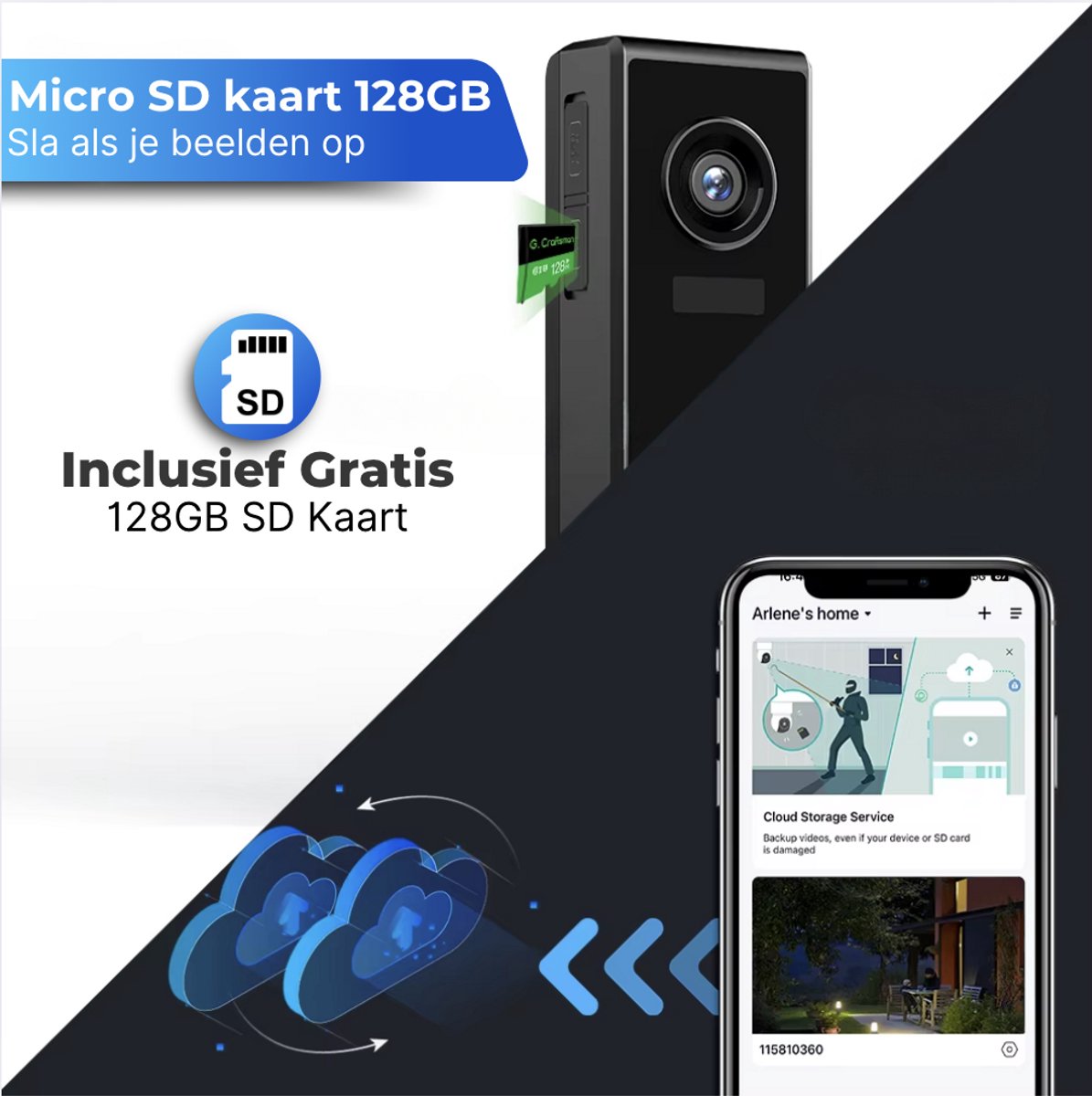Slimme Deurbel Met Camera - Premium Draadloos Model - Zwart