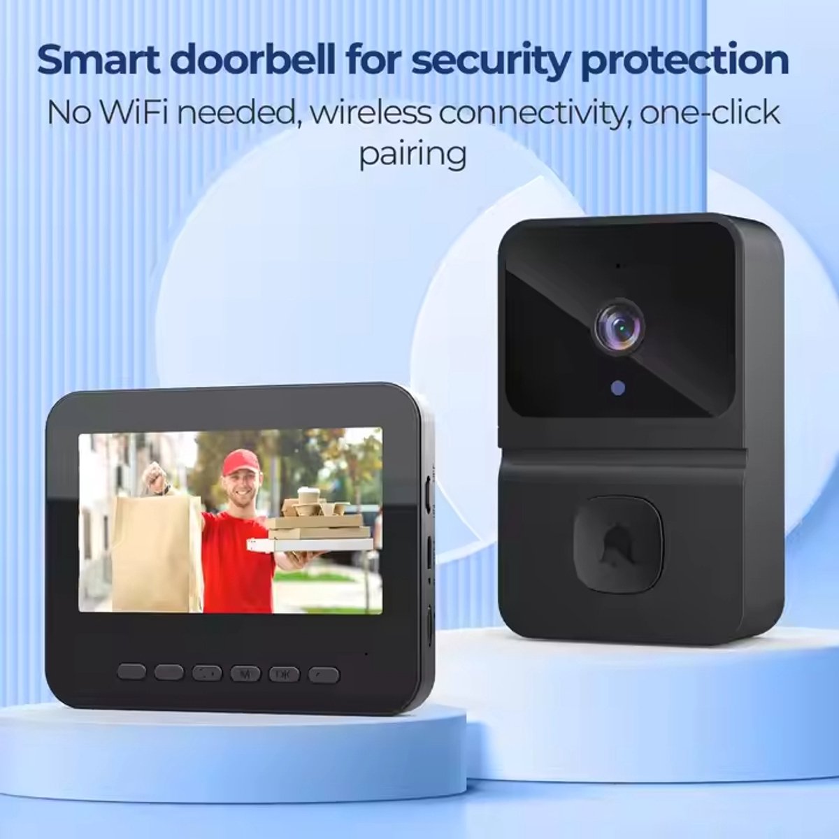 Slimme Draadloze Video Deurbel met 4.3 Inch Scherm Full HD Camera