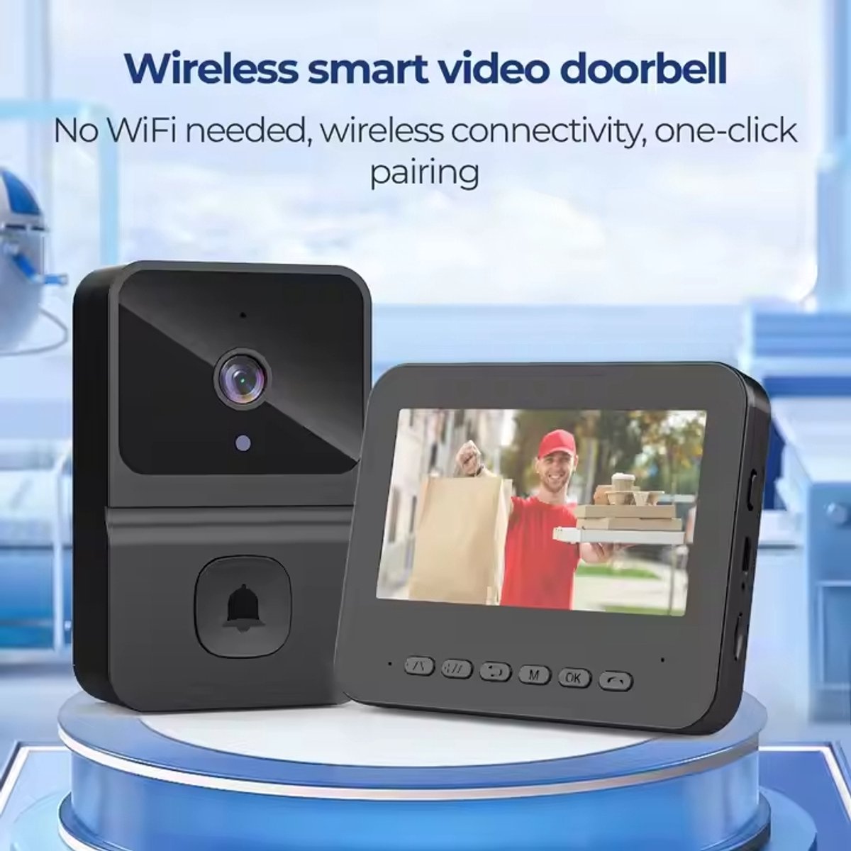 Slimme Draadloze Video Deurbel met 4.3 Inch Scherm Full HD Camera
