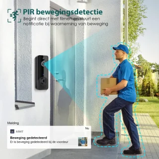 Slimme Video Deurbel Draadloos 1080P HD Met Gong