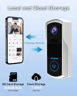 Slimme video deurbel draadloos met app - Geen abonnement