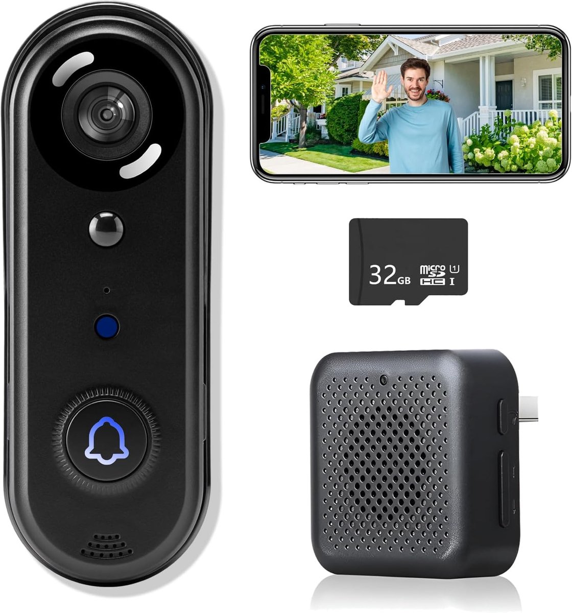 De Slimme video deurbel draadloos met app WiFi in één oogopslag
