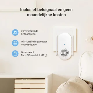 Slimme video deurbel WiFi met camera ZONDER abonnement