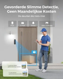 Slimme WiFi Video Deurbel - Draadloos, Abonnementvrij - Merknaam