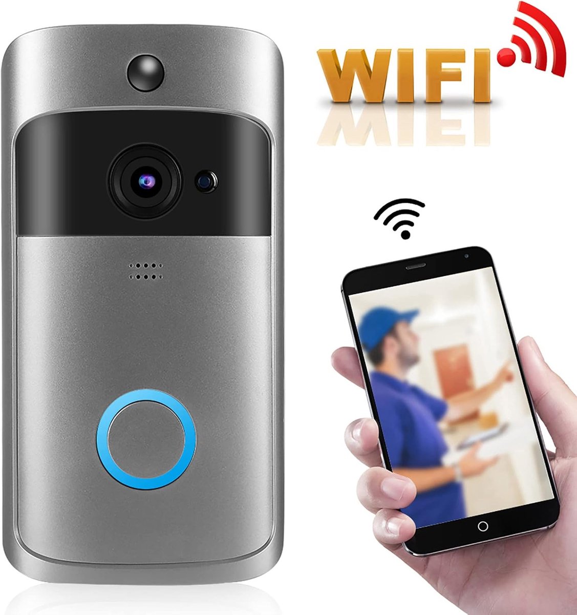 Slimme WiFi Video Deurbel met Camera - App Bediening - Nachtzicht - Tweeweg Audio