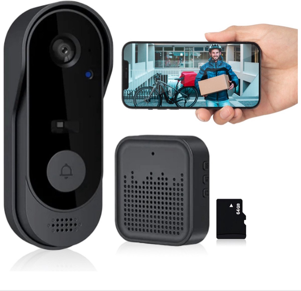 Smart Video Deurbel 1080p Full HD Wifi