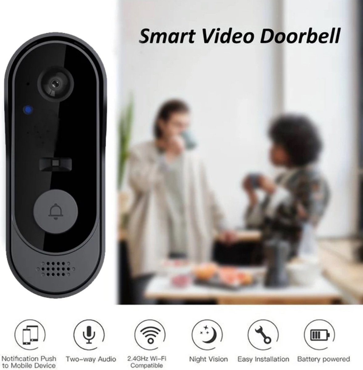Smart Video Deurbel 1080p Full HD Wifi