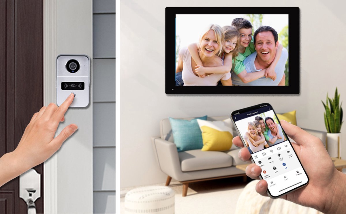Smart Video Deurbel 7 Inch 1080P WiFi Touchscreen Met 32GB SD