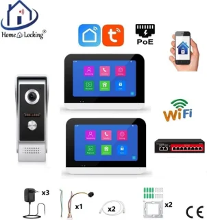 Smart WIFI deurintercom T-2301-1-2 dual touchscreen