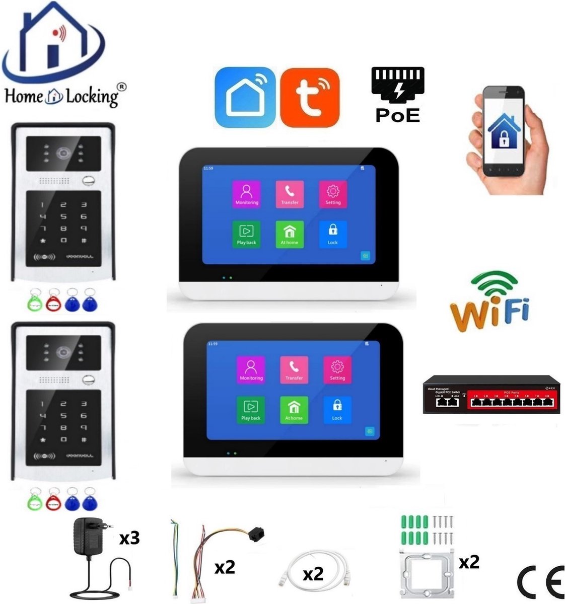 De Smart WIFI Deurintercom T-2303-2-2 in één oogopslag