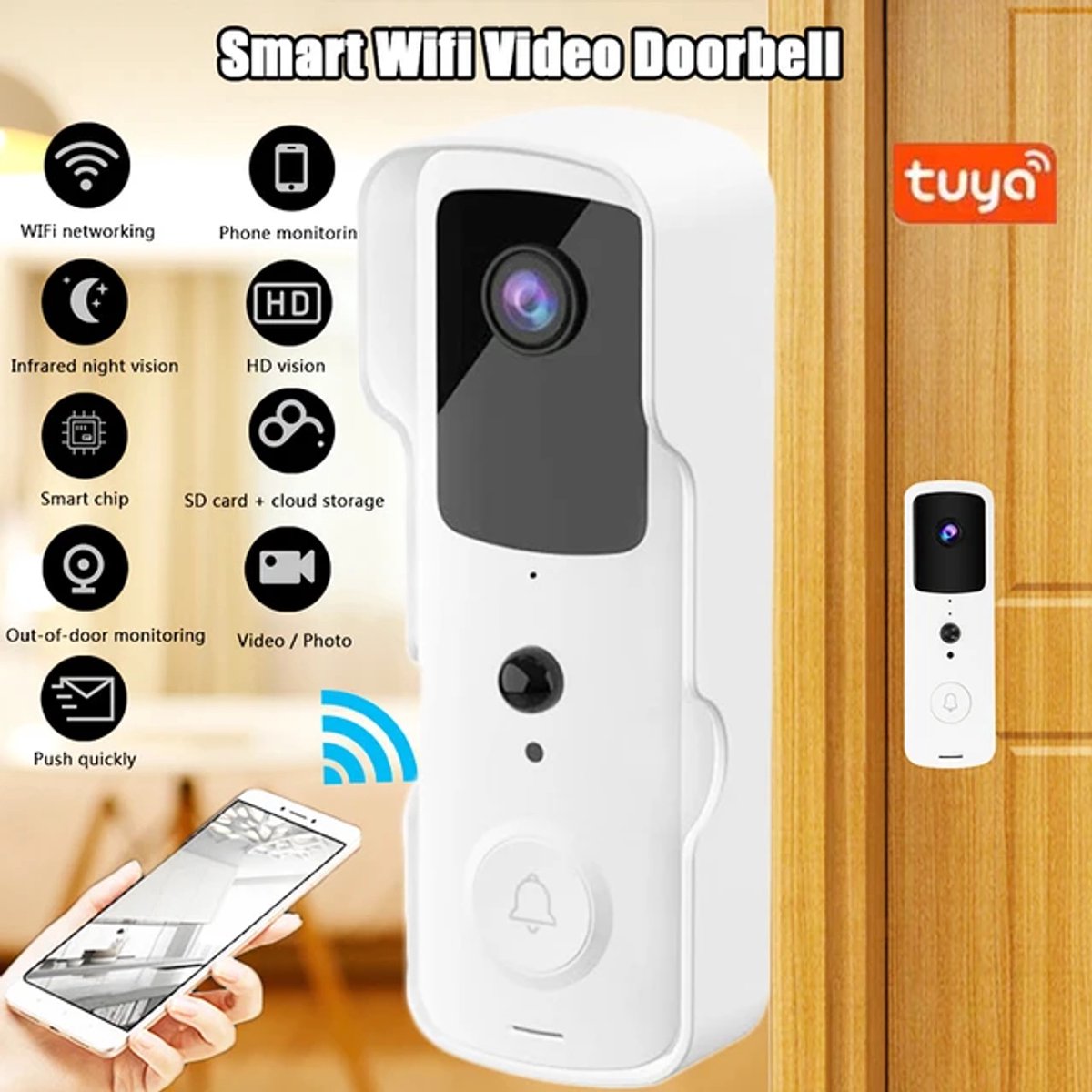 Smarthome Video Deurbel V3.1 Wit