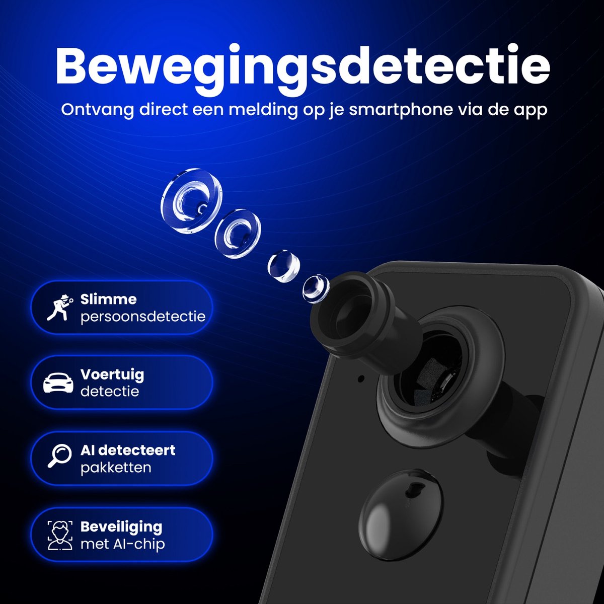 Spinoff Security Draadloze 2K Video Deurbel met Camera en 32GB SD Kaart