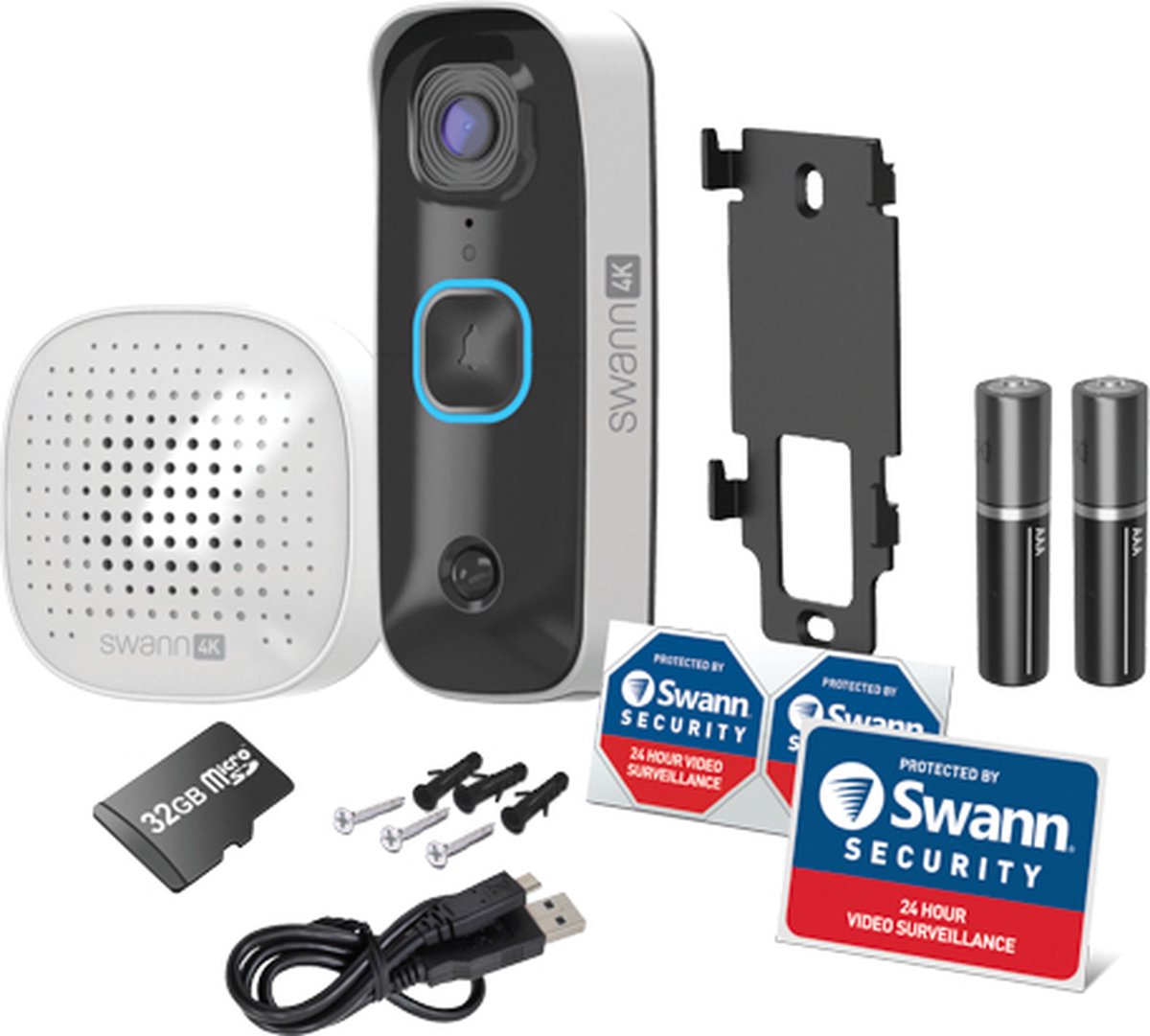 Swann Buddy4K Video Deurbel inclusief Chime en 32GB SD Card