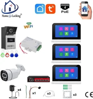 T-2302V-1-3+C Smart WiFi deurintercom touchscreen