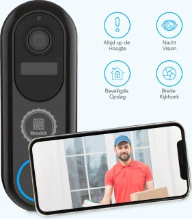 T Ring Slimme Video Deurbel 1080P met 32GB SD en Draadloze Chime