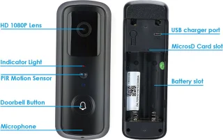 T-ring Smarthome Video Deurbel V30 Zwart