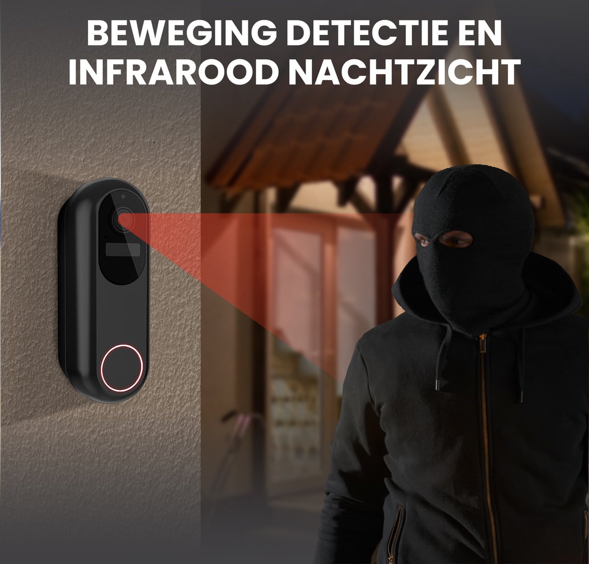 T-ring Video Deurbel Draadloos 1080P met Camera en 32GB SD kaart