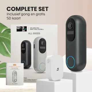 T-ring Video Deurbel Draadloos 1080P met Camera en 32GB SD kaart