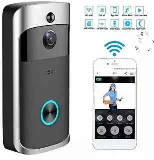 T Ring Video Deurbel Draadloos Zwart Zilver Incl. 32GB Geheugenkaart