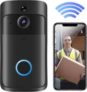 T Ring Video Deurbel v5 Draadloos Zwart met 2 Binnenbellen
