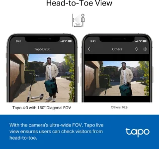 Tapo D230S1 draadloze video deurbel 2K 5MP inclusief hub