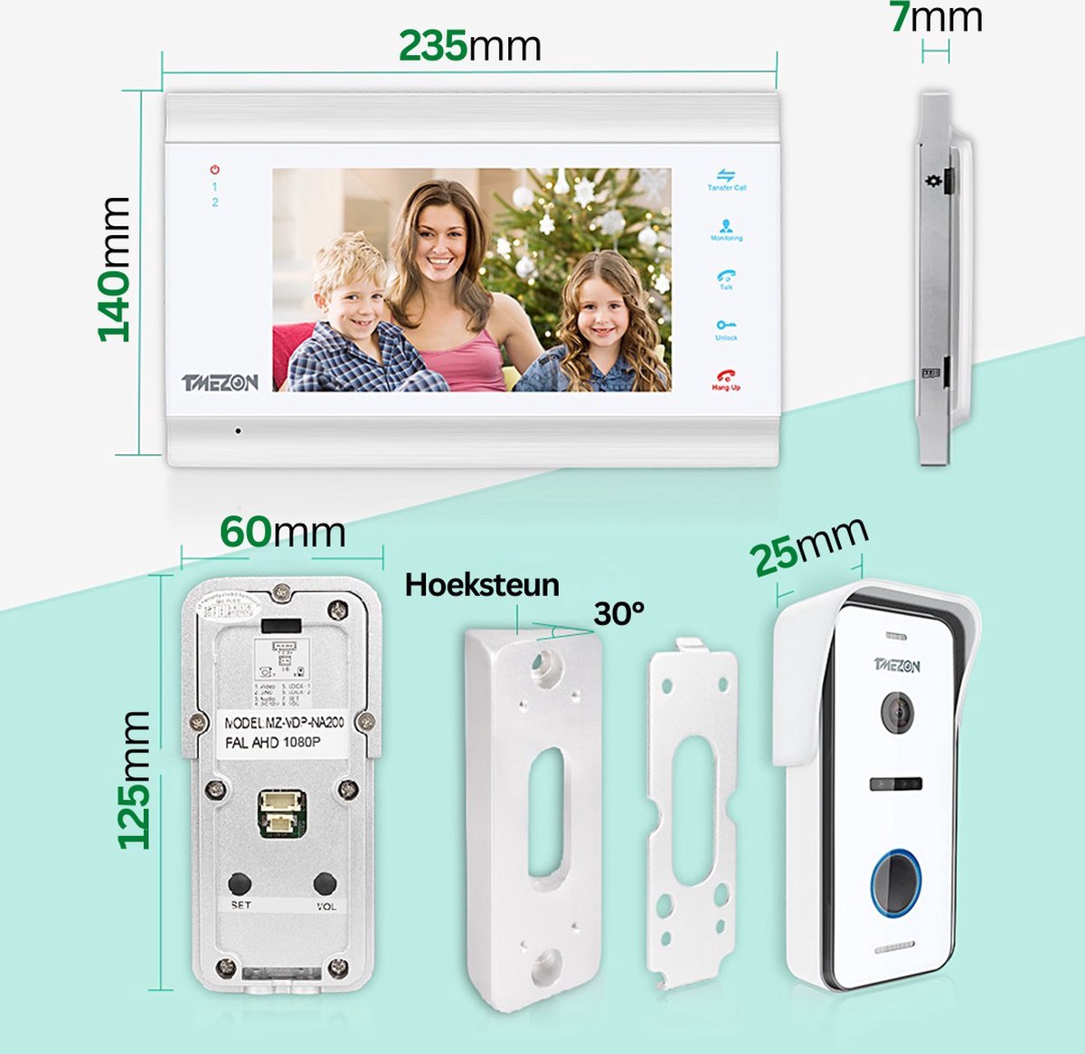 Tmezon Deurbel Met Camera en Intercom