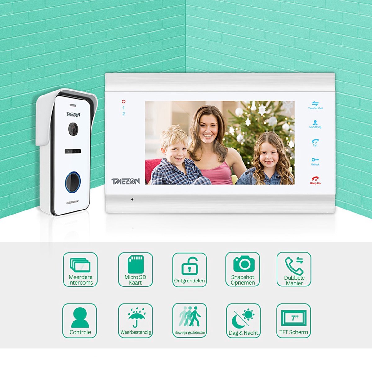 Tmezon Deurbel Met Camera en Intercom
