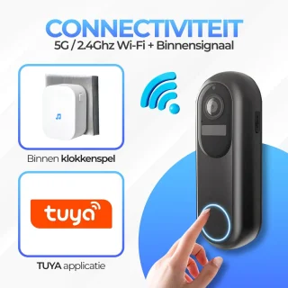 Tuya Draadloze Video Deurbel met Camera en Ontvanger 1080p Full HD