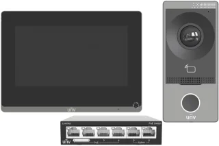 UNV Intercomset met binnenpost, buitenpost en switch
