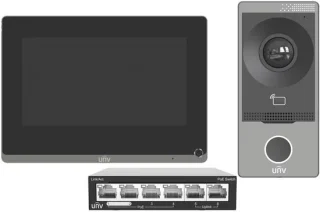 UNV Intercomset met binnenpost, buitenpost en switch