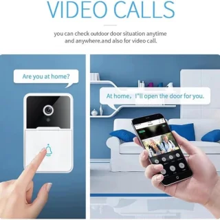 Video Deurbel Camera WiFi Slim Draadloos Met App Two-Way Audio Night Vision