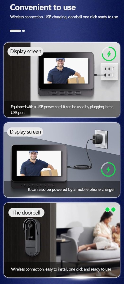 Video deurbel draadloos met camera en app - slimme WiFi deurbel