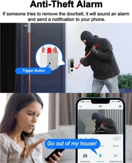 Video Deurbel Draadloos met Camera en App - Slimme WiFi Deurbel zonder Abonnement