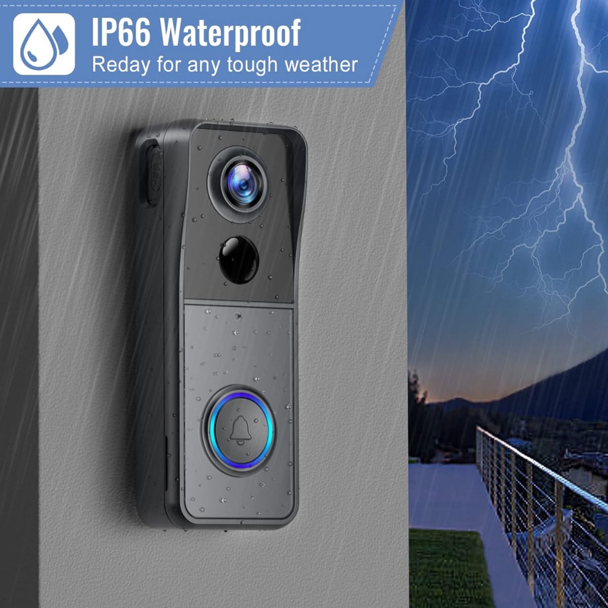 Video deurbel draadloos met camera WiFi smart app zonder abonnement