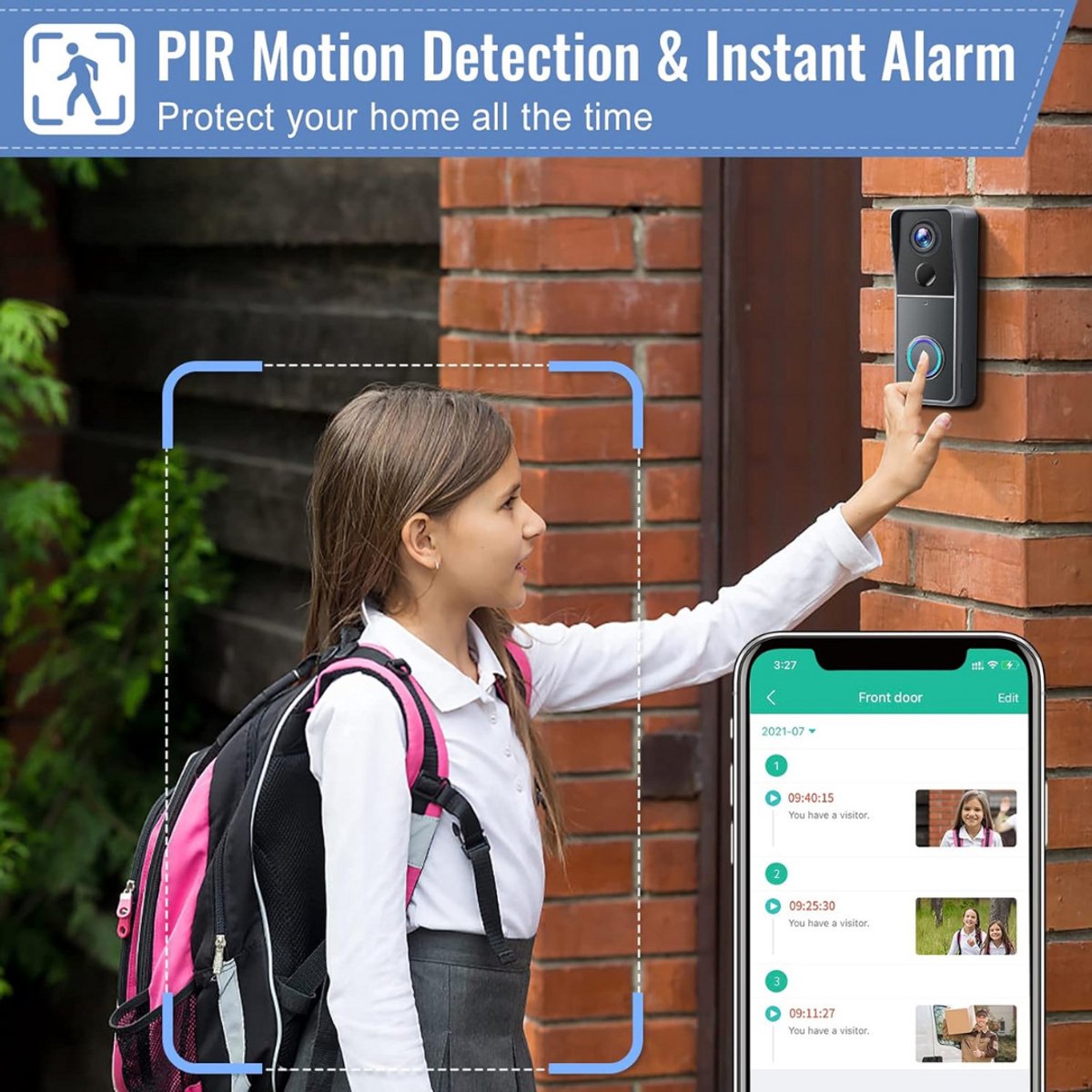 Video deurbel draadloos met camera WiFi smart app zonder abonnement