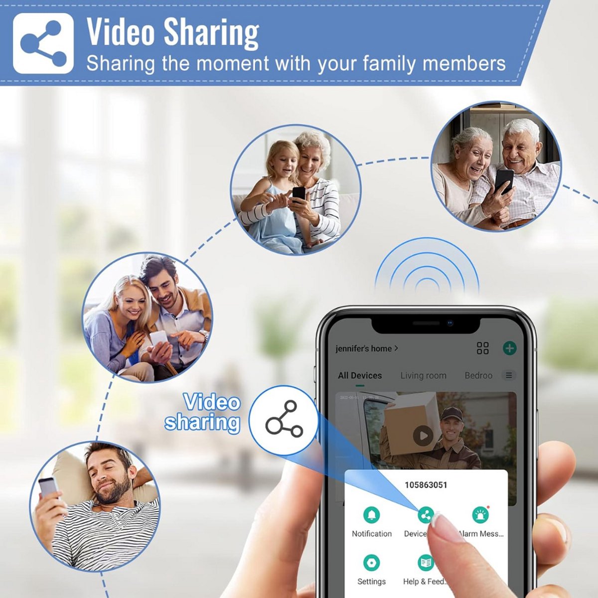 Video deurbel draadloos met camera WiFi smart app zonder abonnement