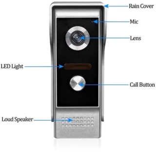 Video deurbel intercom 7 inch display-wandmontage