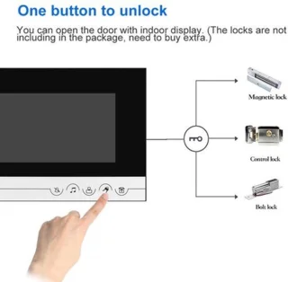 Video deurbel intercom 7 inch display-wandmontage