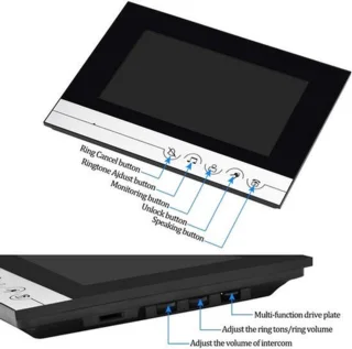 Video deurbel intercom 7 inch display-wandmontage