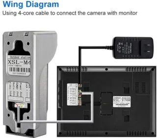 Video deurbel intercom 7 inch display-wandmontage