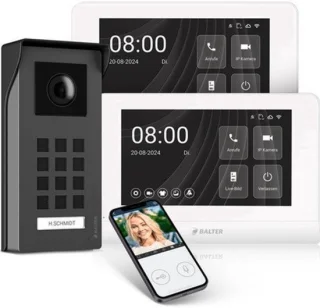 Video deurbel met camera - 2 draden - 7 inch monitor - elektrisch met snoer