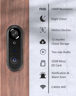 Video deurbel met camera wifi - slim draadloos model