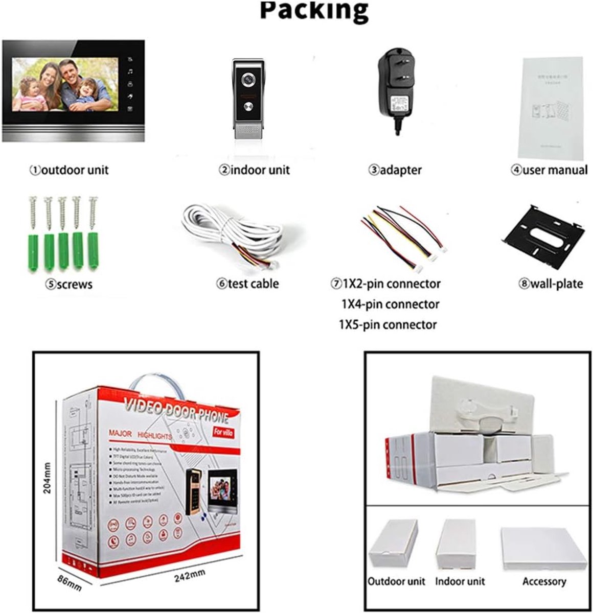 Video deurbel met camera wifi smart home