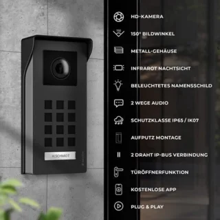 Video deurbel opbouw met 7 inch monitor — voor 1 gezinswoning