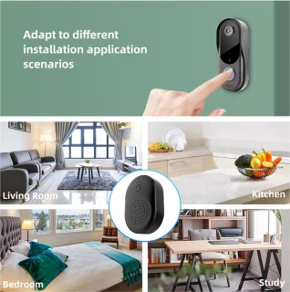 Video deurbel Wifi met camera draadloos inclusief 2 batterijen